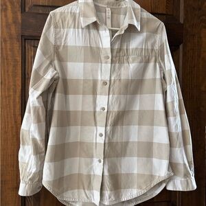 Lululemon Women’s Beige Plaid Shirt